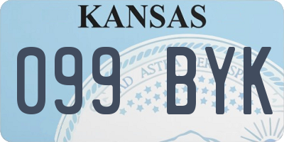 KS license plate 099BYK