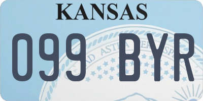 KS license plate 099BYR