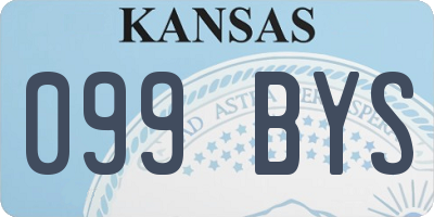 KS license plate 099BYS