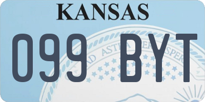 KS license plate 099BYT