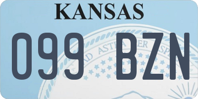 KS license plate 099BZN