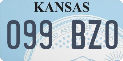 KS license plate 099BZO