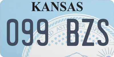 KS license plate 099BZS