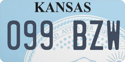 KS license plate 099BZW