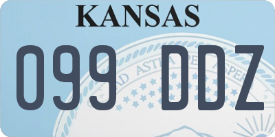 KS license plate 099DDZ