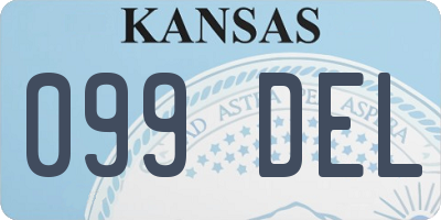 KS license plate 099DEL