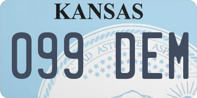 KS license plate 099DEM
