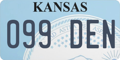 KS license plate 099DEN