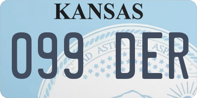KS license plate 099DER