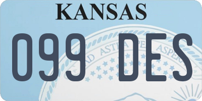 KS license plate 099DES