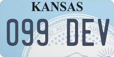 KS license plate 099DEV