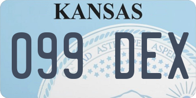 KS license plate 099DEX