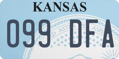 KS license plate 099DFA