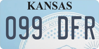 KS license plate 099DFR