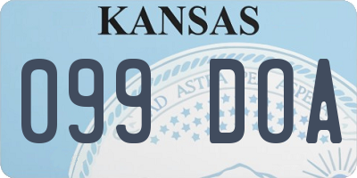 KS license plate 099DOA