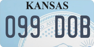 KS license plate 099DOB