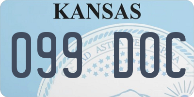 KS license plate 099DOC