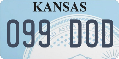 KS license plate 099DOD