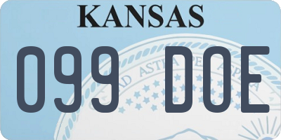 KS license plate 099DOE