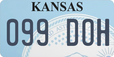 KS license plate 099DOH