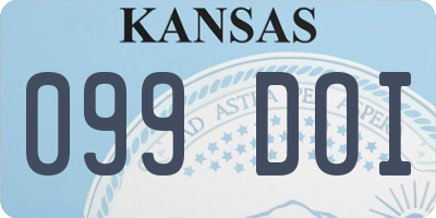 KS license plate 099DOI