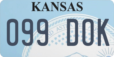 KS license plate 099DOK