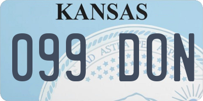 KS license plate 099DON