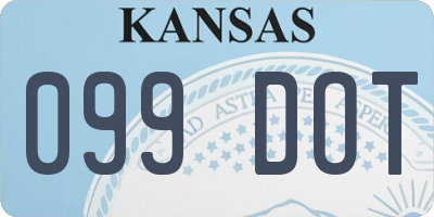 KS license plate 099DOT