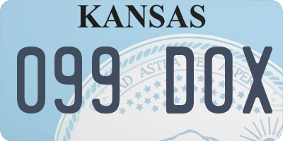 KS license plate 099DOX