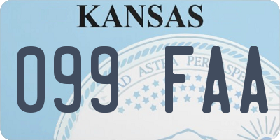 KS license plate 099FAA