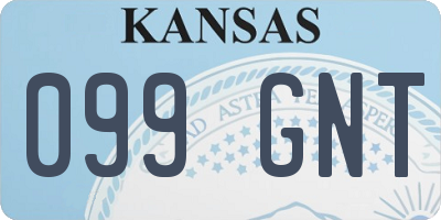 KS license plate 099GNT