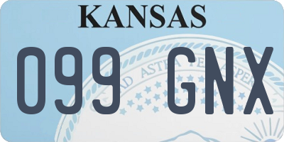 KS license plate 099GNX