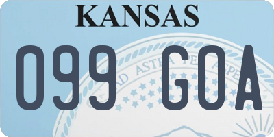 KS license plate 099GOA