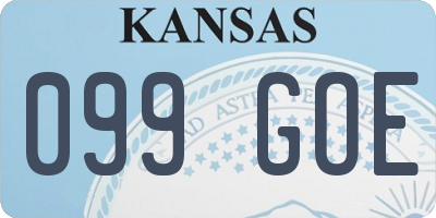 KS license plate 099GOE