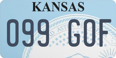 KS license plate 099GOF