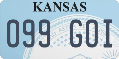 KS license plate 099GOI