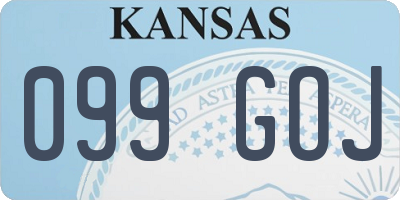 KS license plate 099GOJ