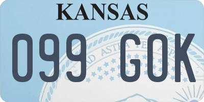 KS license plate 099GOK