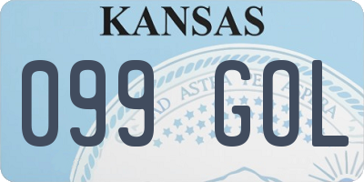 KS license plate 099GOL