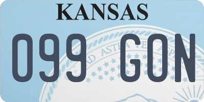 KS license plate 099GON