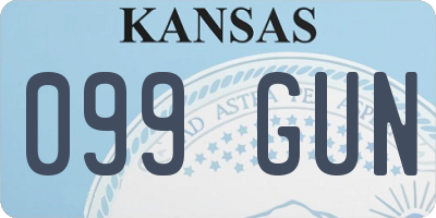 KS license plate 099GUN