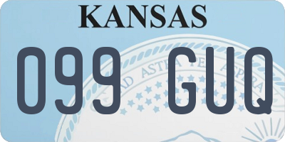KS license plate 099GUQ