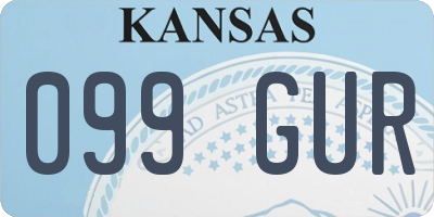 KS license plate 099GUR