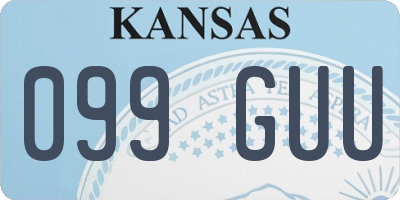 KS license plate 099GUU