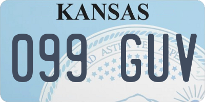 KS license plate 099GUV