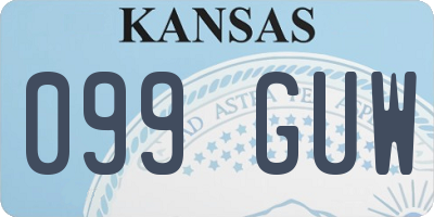 KS license plate 099GUW