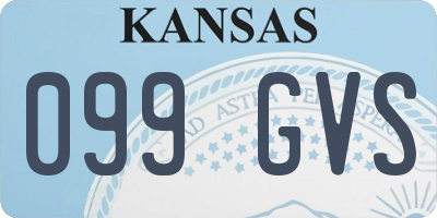 KS license plate 099GVS