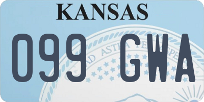 KS license plate 099GWA