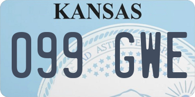KS license plate 099GWE