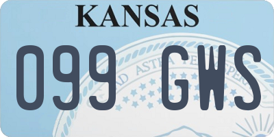 KS license plate 099GWS
